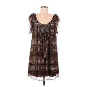 RARE Designer Diane von Furstenberg 100% Silk Brown Dress Whimsygoth Size 6